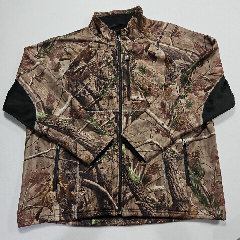 Irish Setter Red Wing Shoes Mens 3XL Camouflage Long Sleeve Zip Fleece‎ Jacket